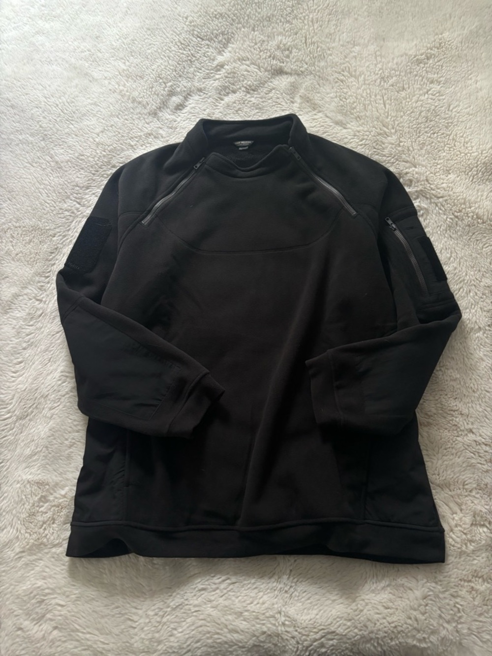 Free Soldier Black Fleece Tactical Dual Quarter Zip Pullover Jacket